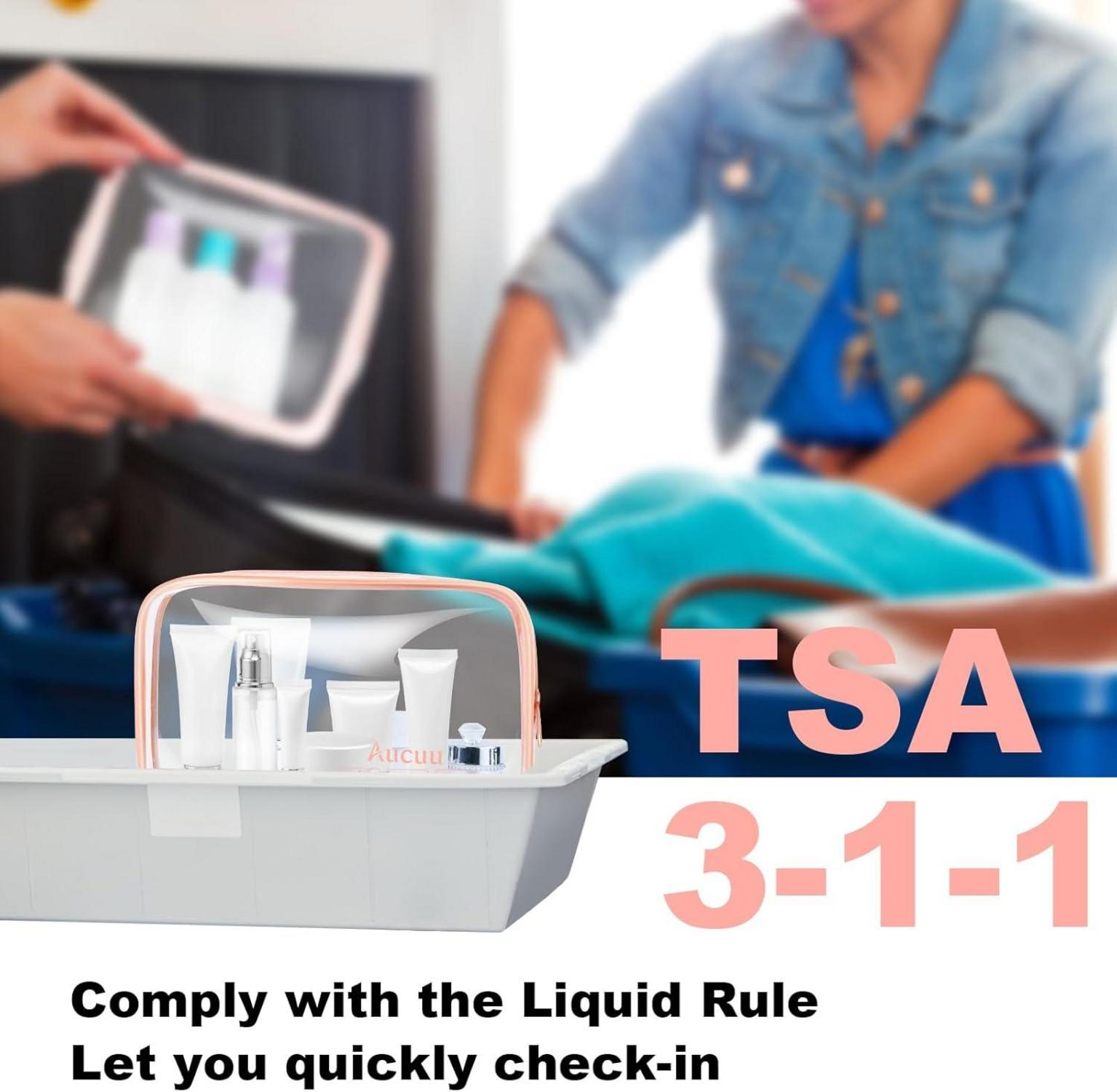 Transparente Kulturtasche 2er Set wasserdicht PVC TSA-zugelassen