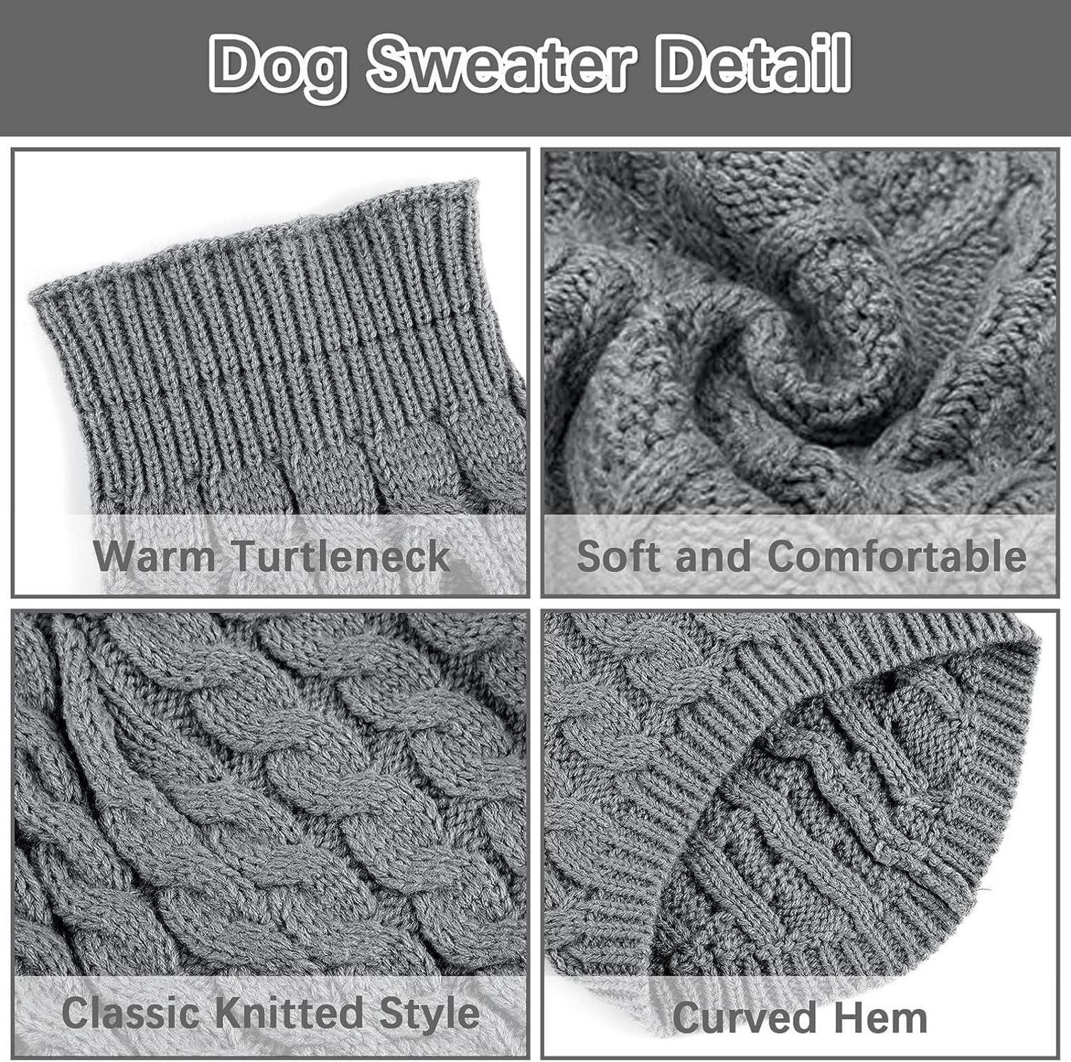 Hundepullover Winter Warmer Rollkragen Strickpullover Weich 2X-Large