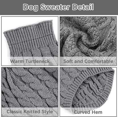 Hundepullover Winter Warmer Rollkragen Strickpullover Weich 2X-Large