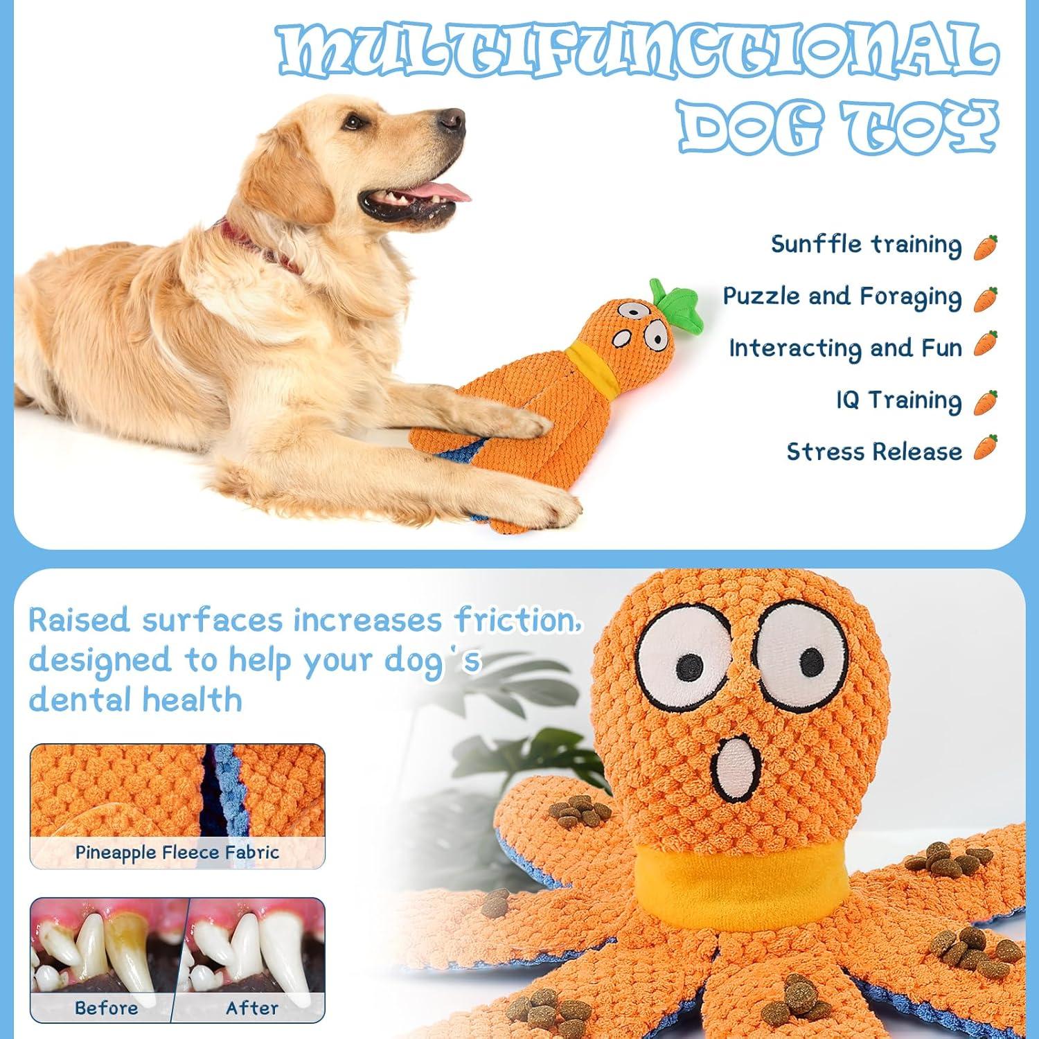 2-in-1 Interaktives Hundespielzeug Octopus Karotte Schnüffelspielzeug