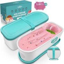 Eisbehälter für Speiseeis 1.5L mit Silikon-Deckel, stapelbar, 2er-Set