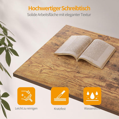 Cubiker Computertisch mit Schubladen 100cm Braun PC Schreibtisch