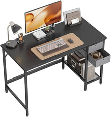 Cubiker Computertisch mit Schubladen, 100 cm Schwarz