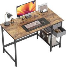 Computertisch mit Schubladen 120 cm moderner PC-Tisch Braun