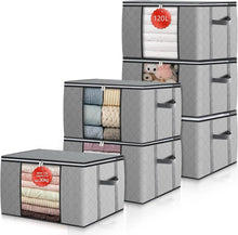 GoMaihe 6er Set 120L Aufbewahrungstasche Decken Kleidung Boxen
