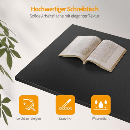 Schwarzer Computertisch 120 cm mit Schubladen und modernem Design