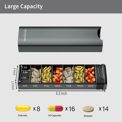 Tablettenbox 7 Tage Metall Medikamentenbox Pillendose Organizer