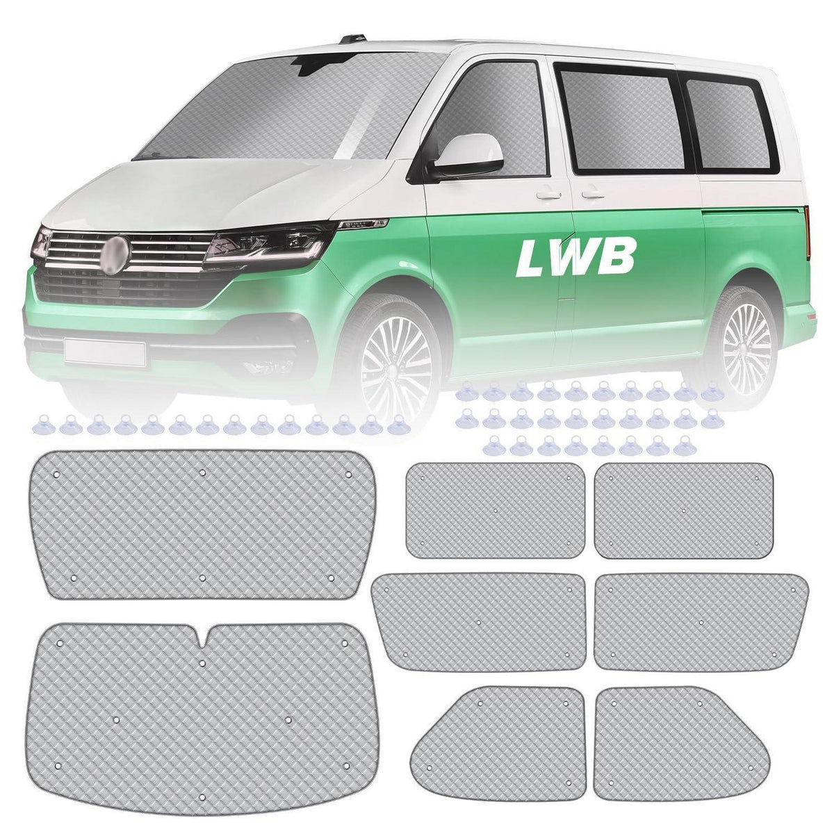 Thermo-Matten Set VW T4 LWB – Sonnenschutz für Wohnmobil & Auto