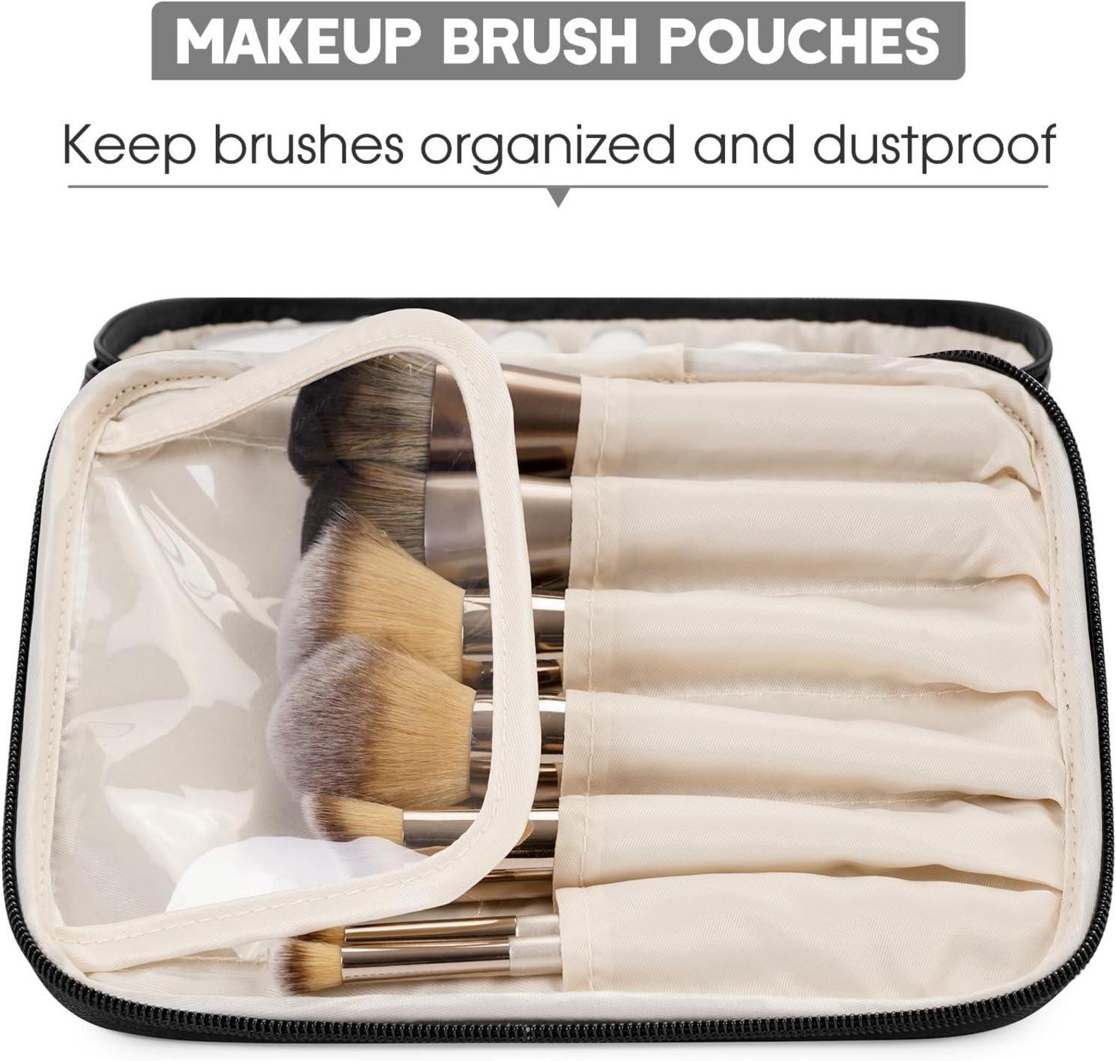 Narwey PU Leder Reise Kosmetiktasche Damen Organizer Schwarz