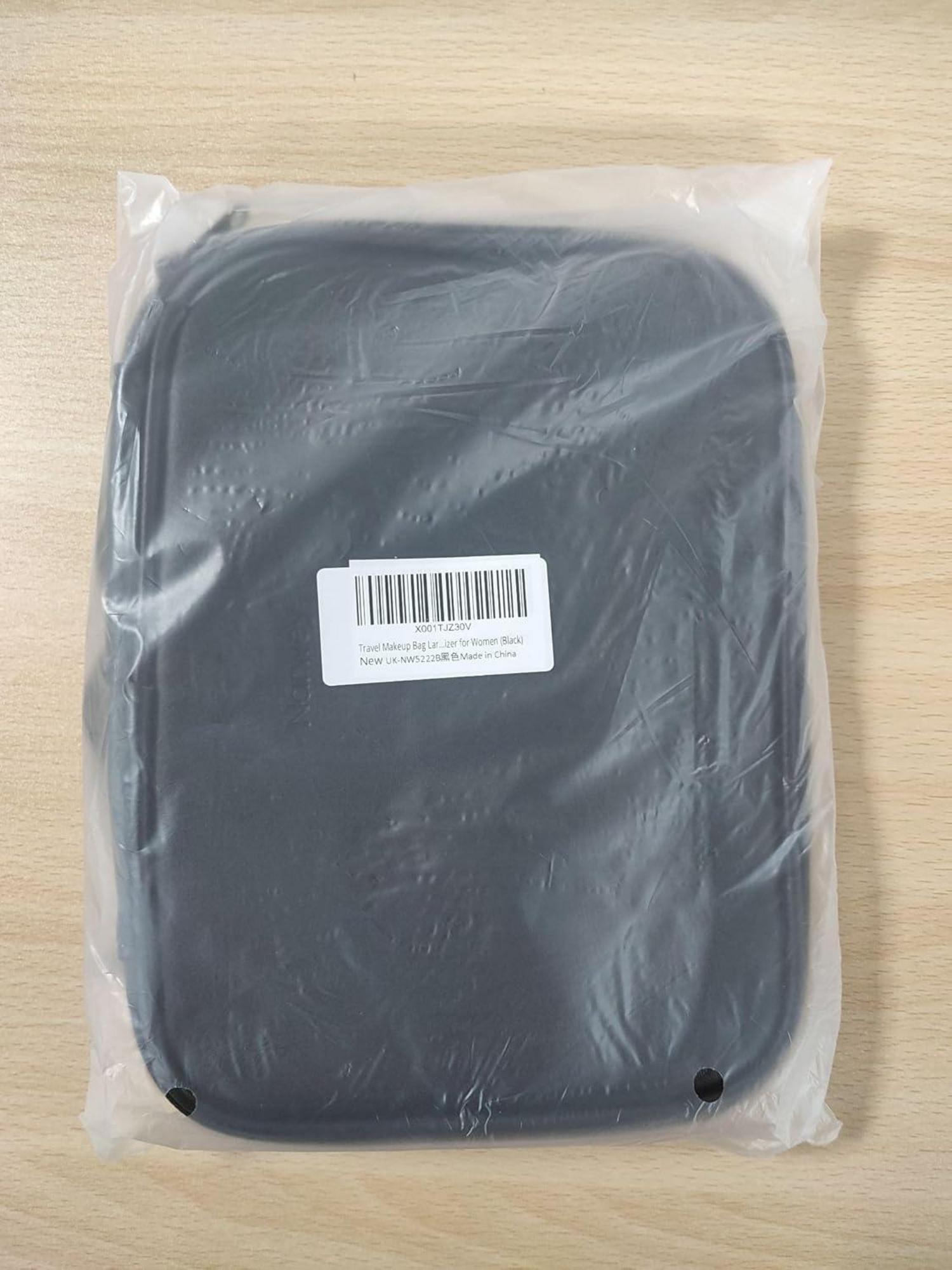 Narwey Reise Kosmetiktasche Damen Makeup Bag PU Leder Organizer Schwarz