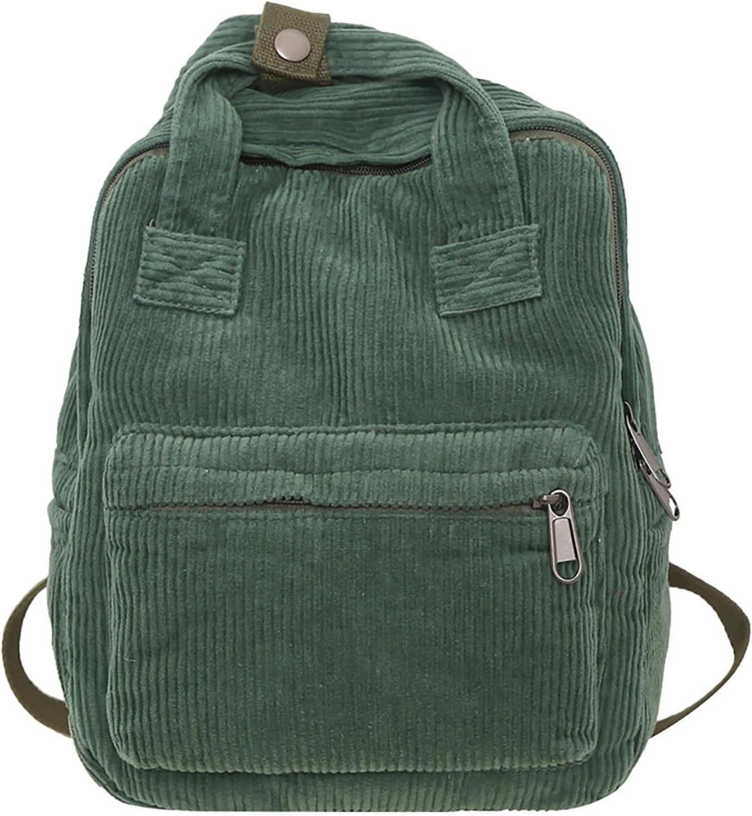 Kleiner Damen Rucksack Cord Daypack Grün Disneyurlaub