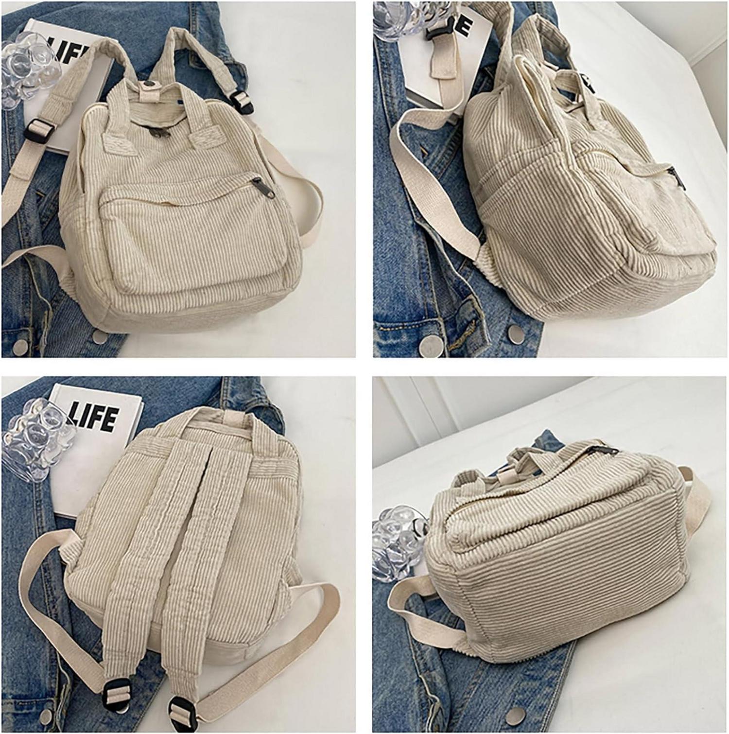 Damen Rucksack Klein Cord Cityrucksack Grün 10L Multi Szenen Reiserucksack
