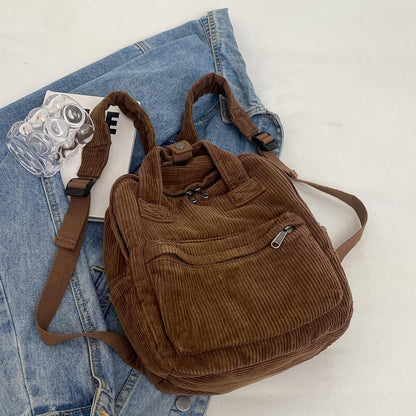 Kleiner Damen Cord-Rucksack für Schule & Reisen