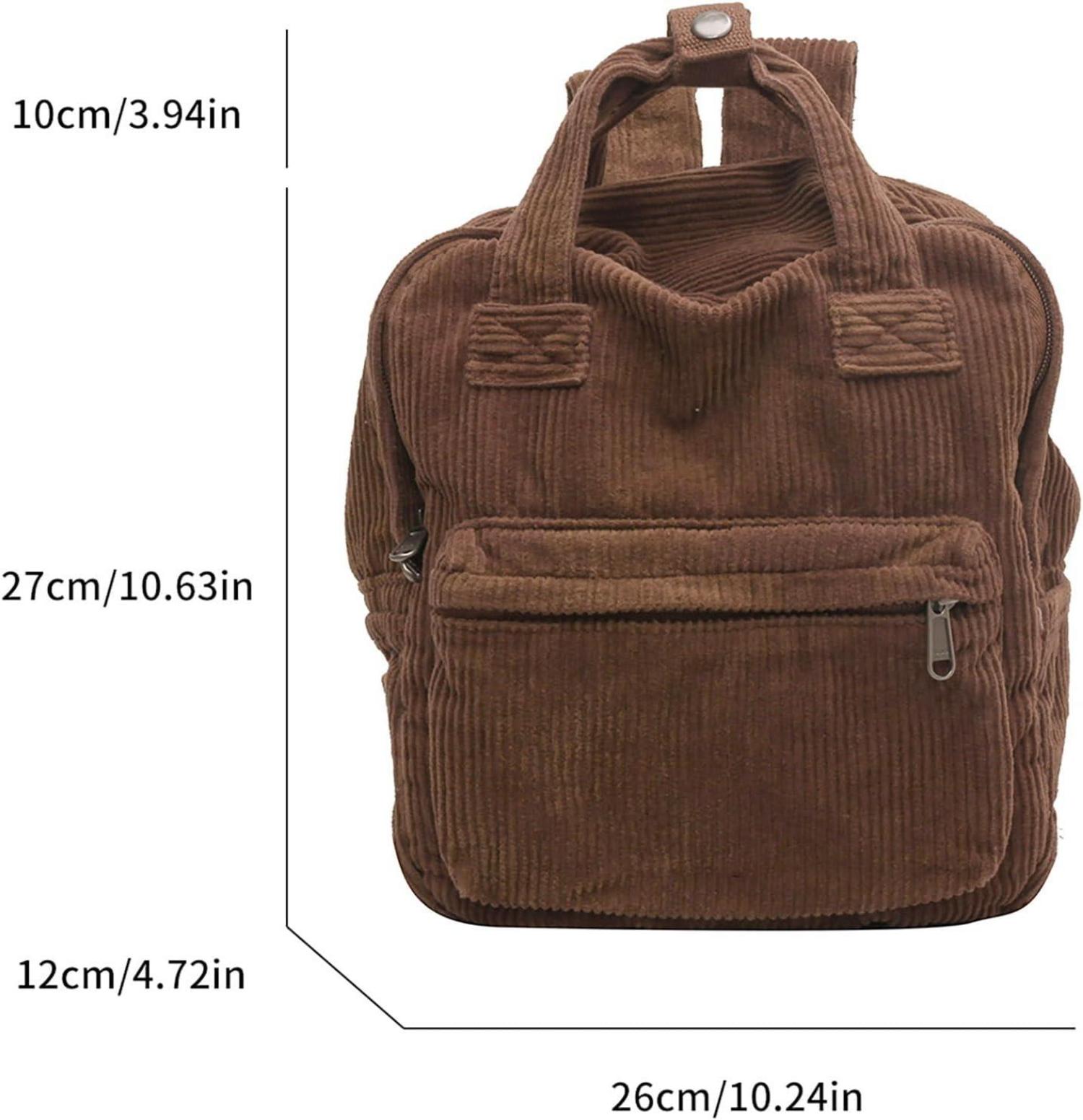 Damen Rucksack Klein Cord Cityrucksack Braun 10l