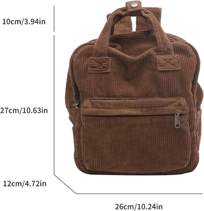 Damen Rucksack Klein Cord Cityrucksack Braun 10l