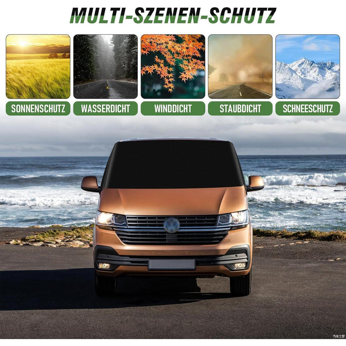 VW T4 Frontscheibenabdeckung – Wasserdicht & Verdunkelnd