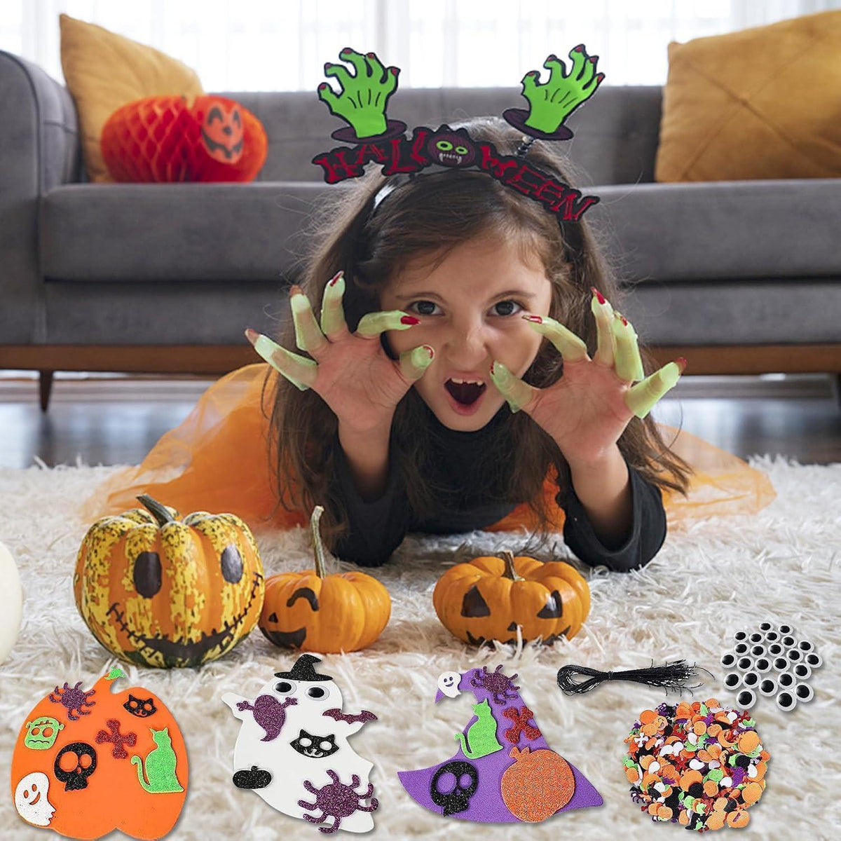 Halloween Bastelset Kinder – Kürbis & Halloween Deko DIY