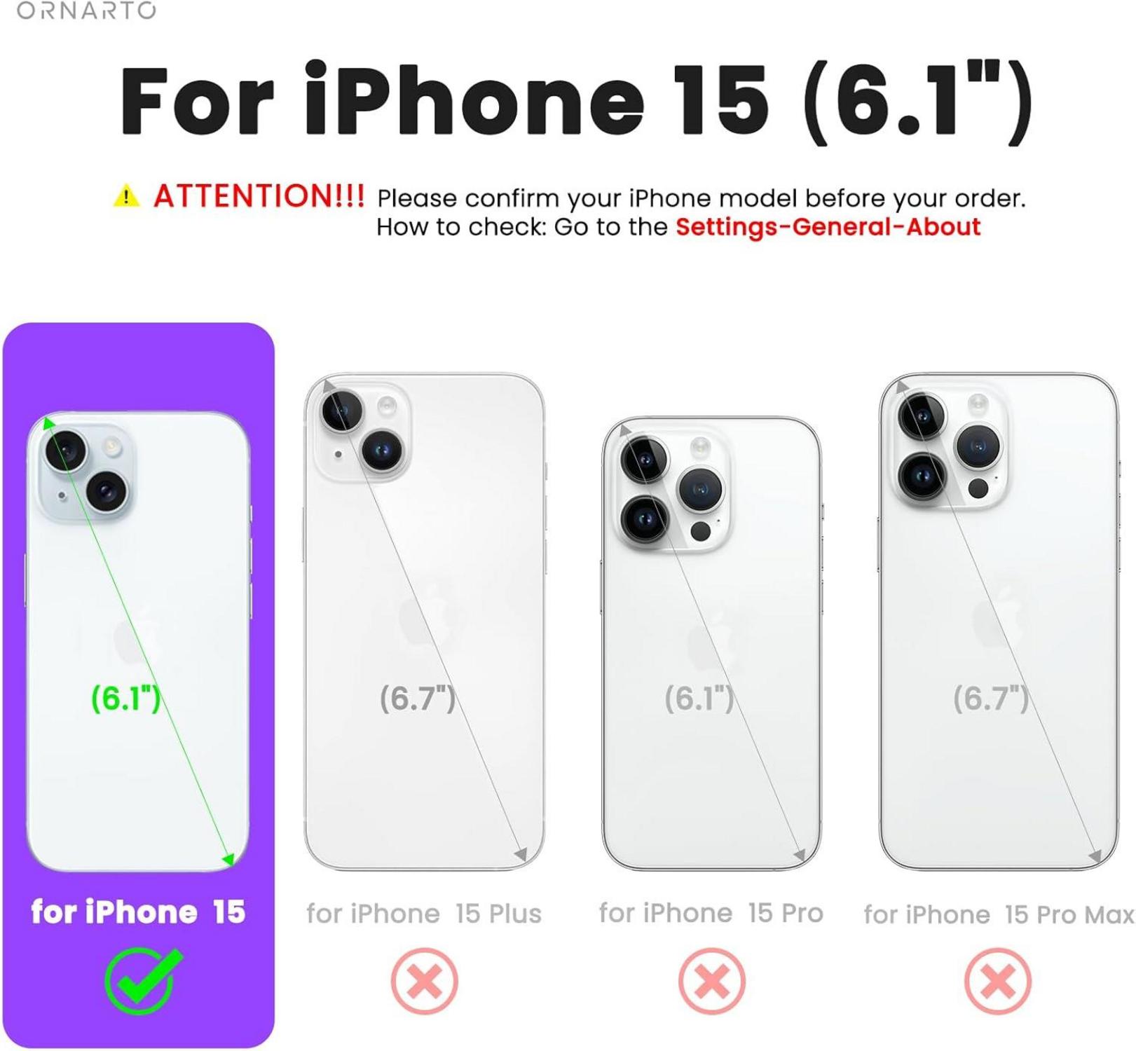 ORNARTO iPhone 15 Magnetische Hülle Silikon 6.1 Zoll Blau