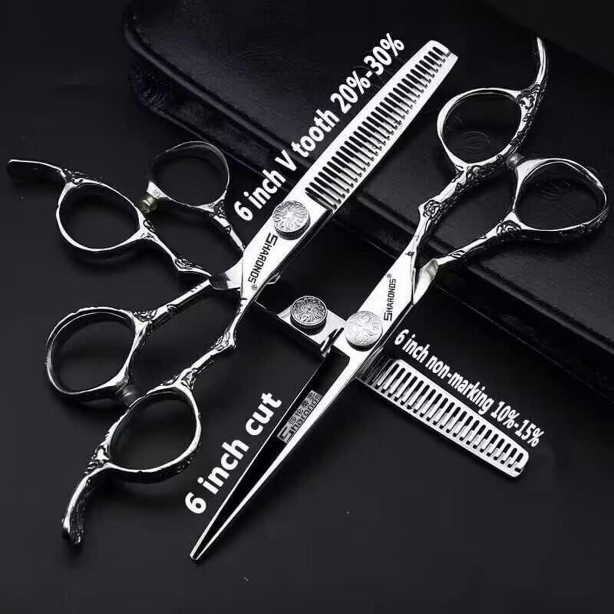 7-Zoll Friseurschere Rosenmuster – Japanisches Edelstahl-Set