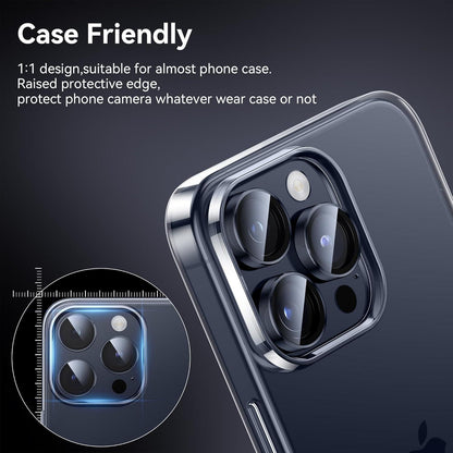 Kameraschutz für iPhone 15 Pro Max/15 Pro - 9H Härte Blasenfrei Panzer Schutz