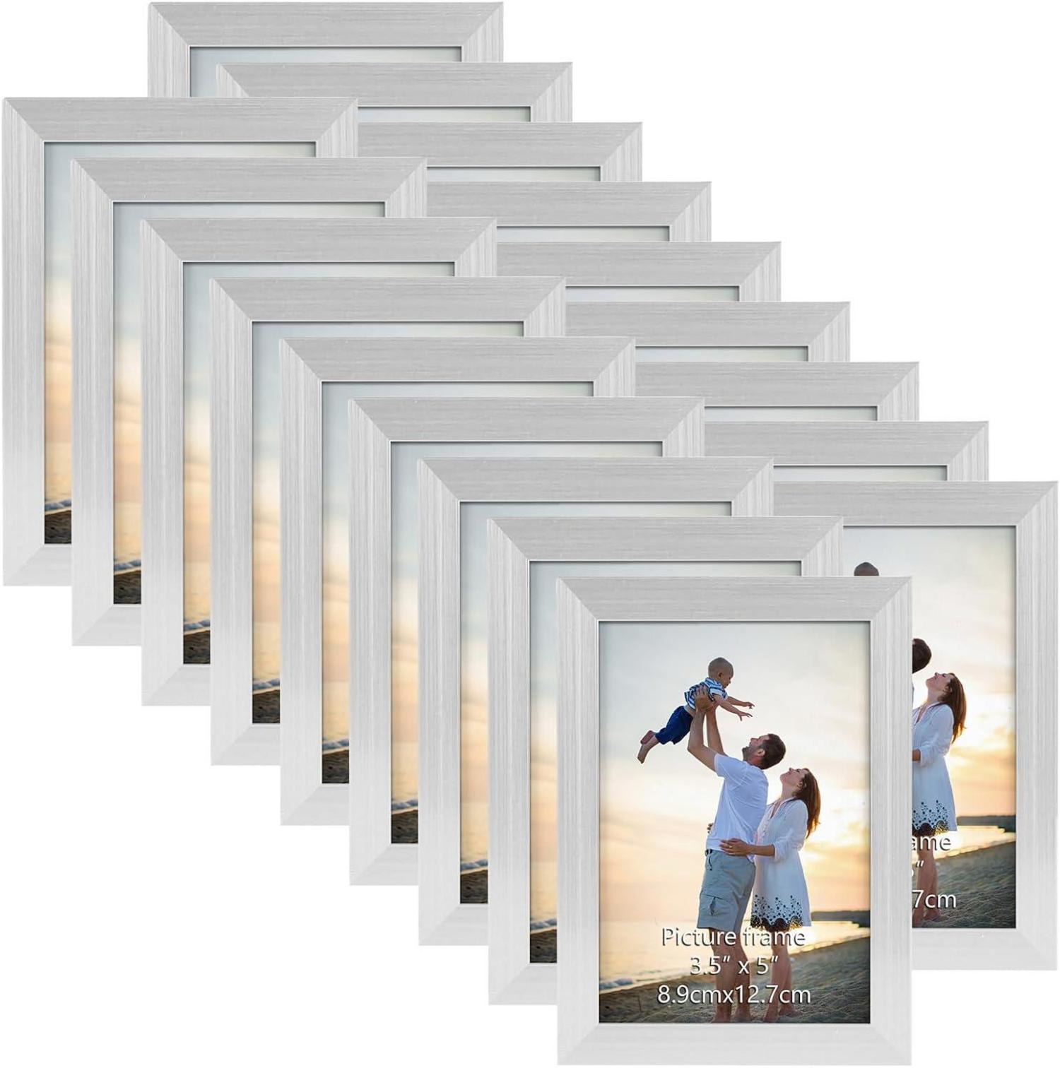 18er Set Bilderrahmen für Wand & Tisch 9x13 cm Silber
