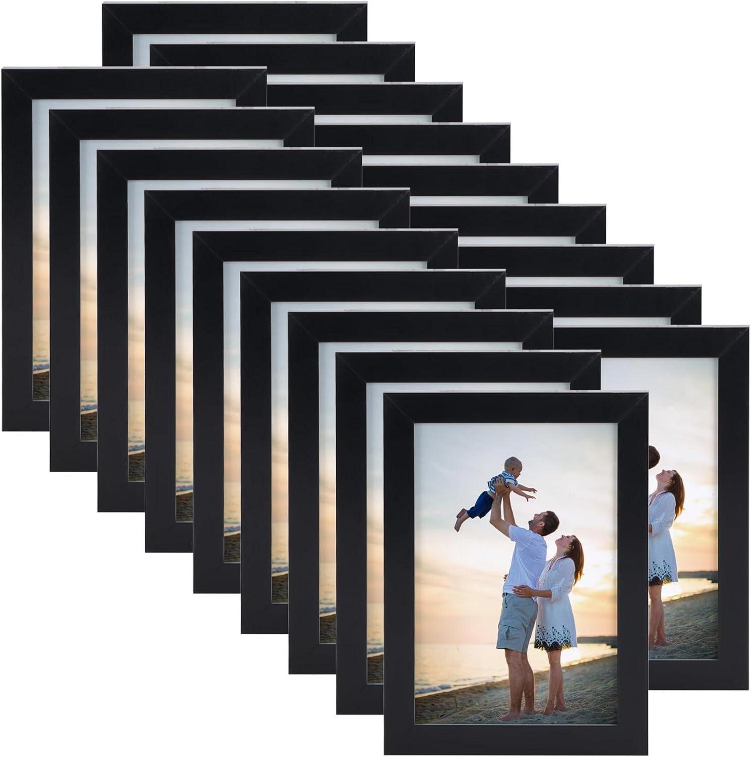 18er-Set Bilderrahmen Schwarz für Wand und Tisch 9x13 cm