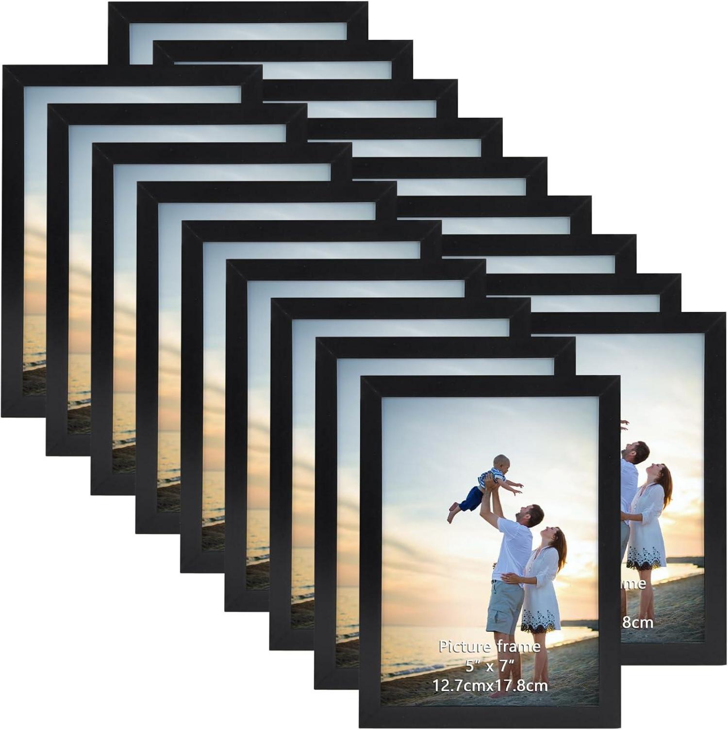 18er Bilderrahmen Set für Wand und Tisch, Schwarz 13x18 cm