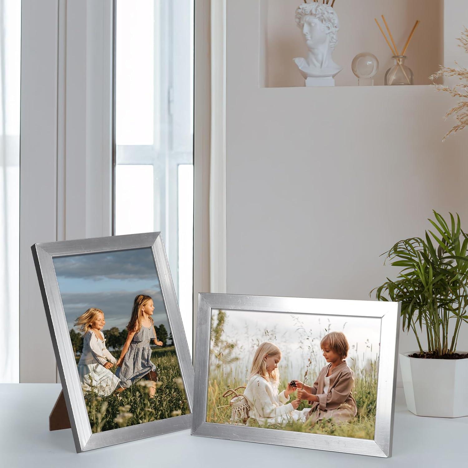 Bilderrahmen Set 10x15 cm Silber für Wand Tisch 18er-Set