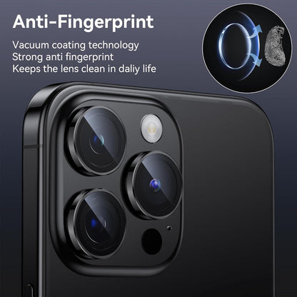 WSKEN iPhone 15 Pro/15 Pro Max Kameraschutz - 9H Härte, HD Displayschutz, Freundlich, Schwarz