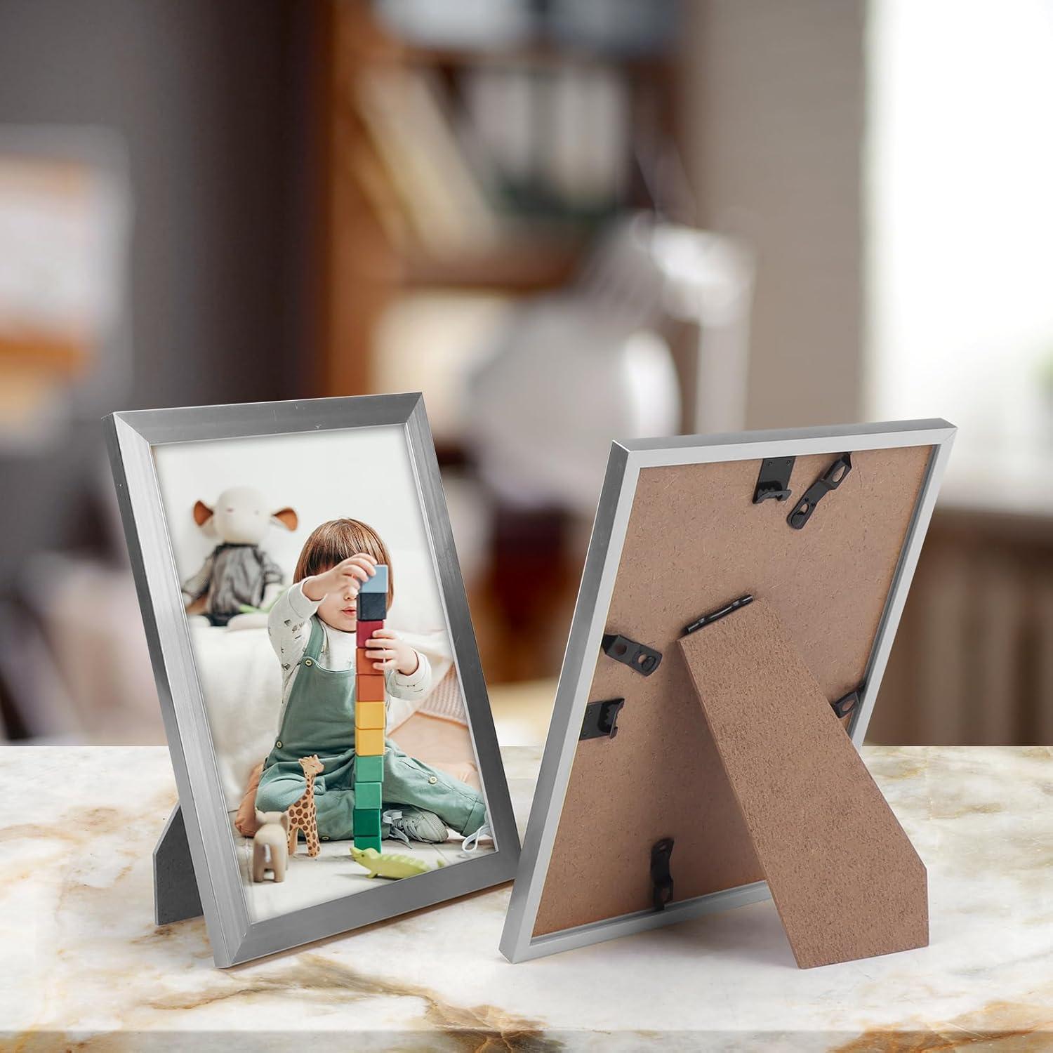 Bilderrahmen 13x18 cm 18er-Set Wand Tisch Silber Collagen Display