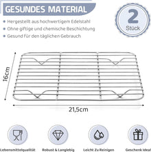 Edelstahl Abkühlgitter Set 2er - Rechteckig Backgitter