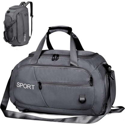 40L Sporttasche Wasserdicht Reisetasche Schuhfach Nassfach Rucksackfunktion