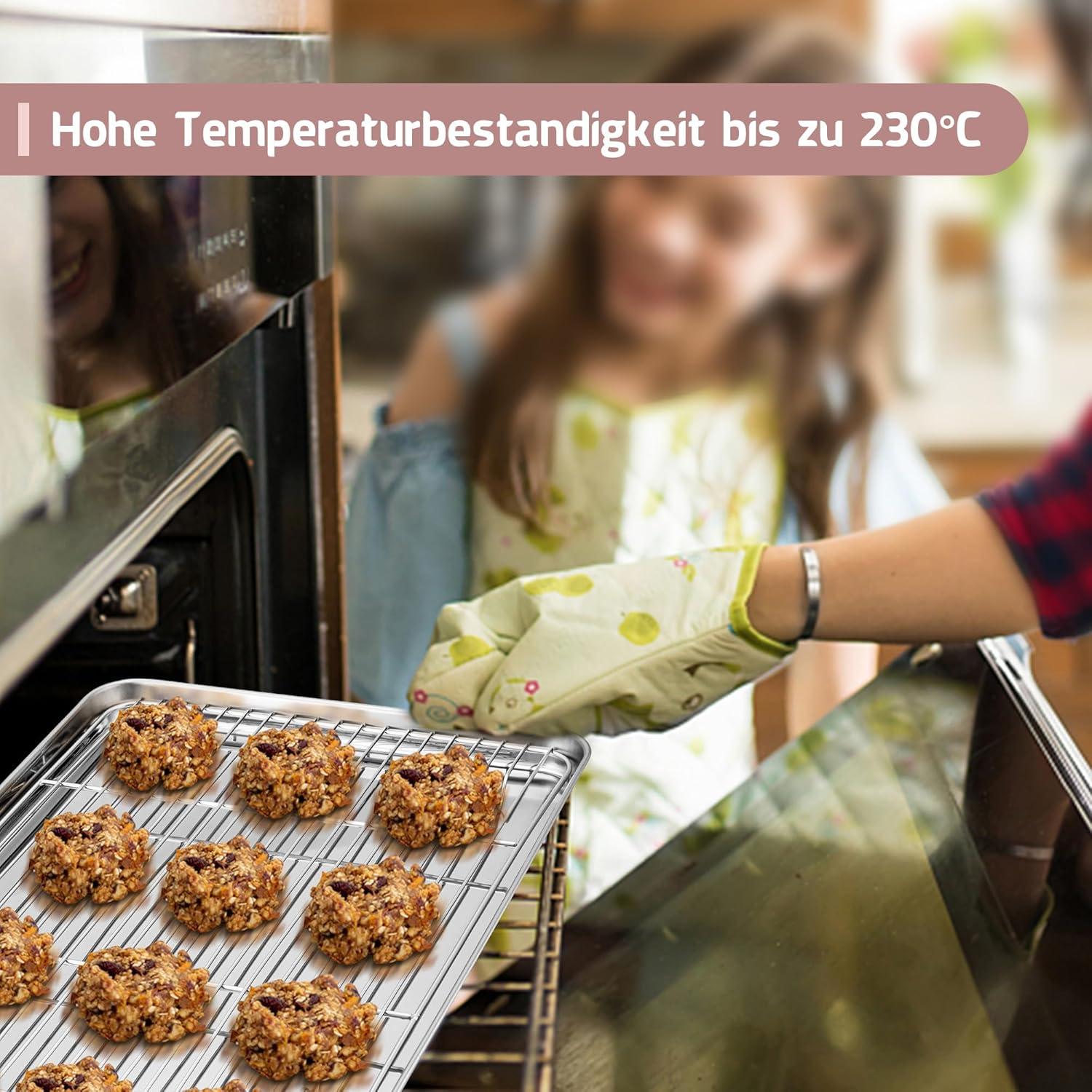 Edelstahl Kuchengitter Set 29,5x23cm - Backen Kochen Grillen - Ofen