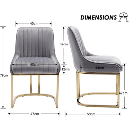 Esszimmerstühle 2er Set Samt Grau – Modern & Komfortabel