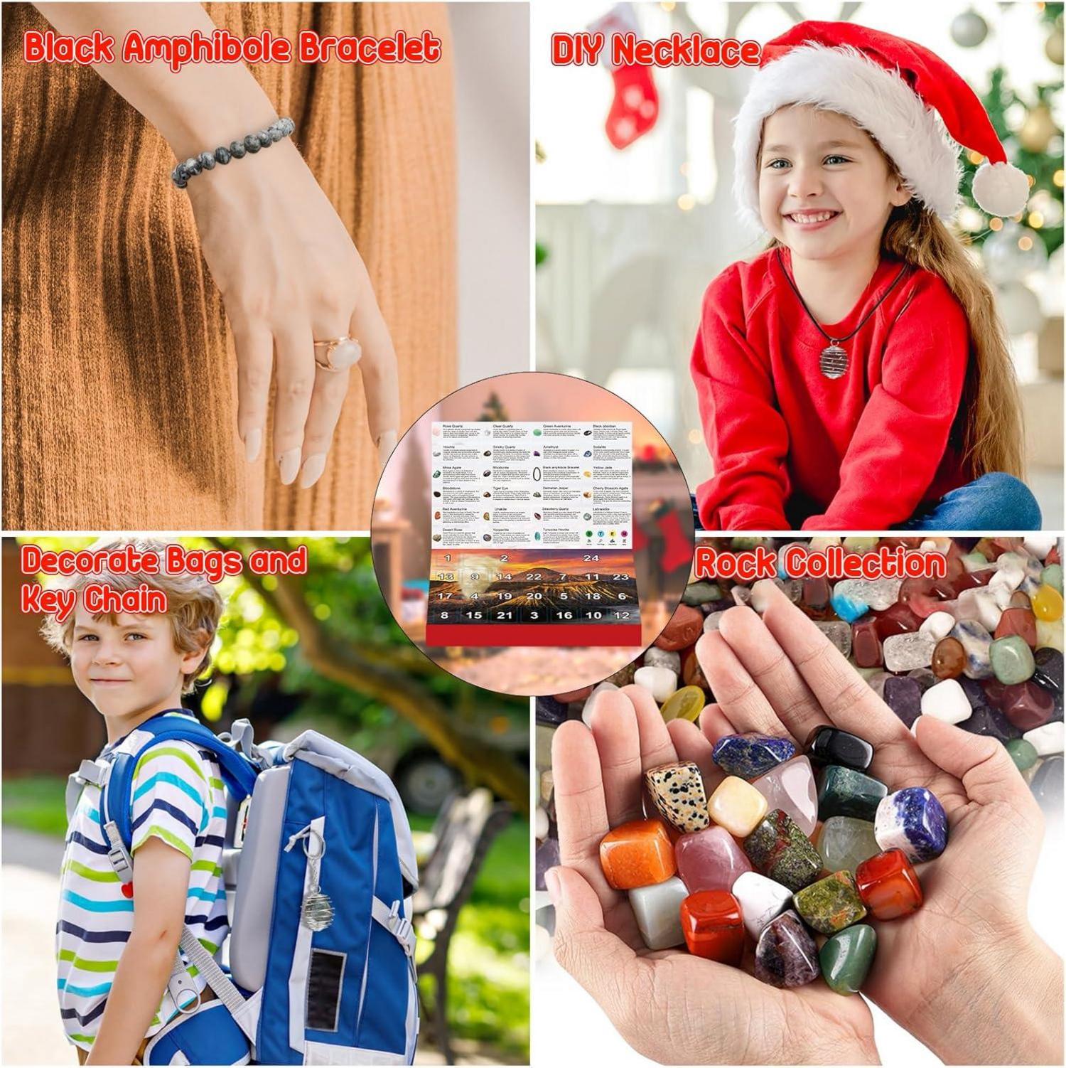 Adventskalender 2024 Kinder Kristalle Edelsteine Geologie Weihnachtsgeschenk