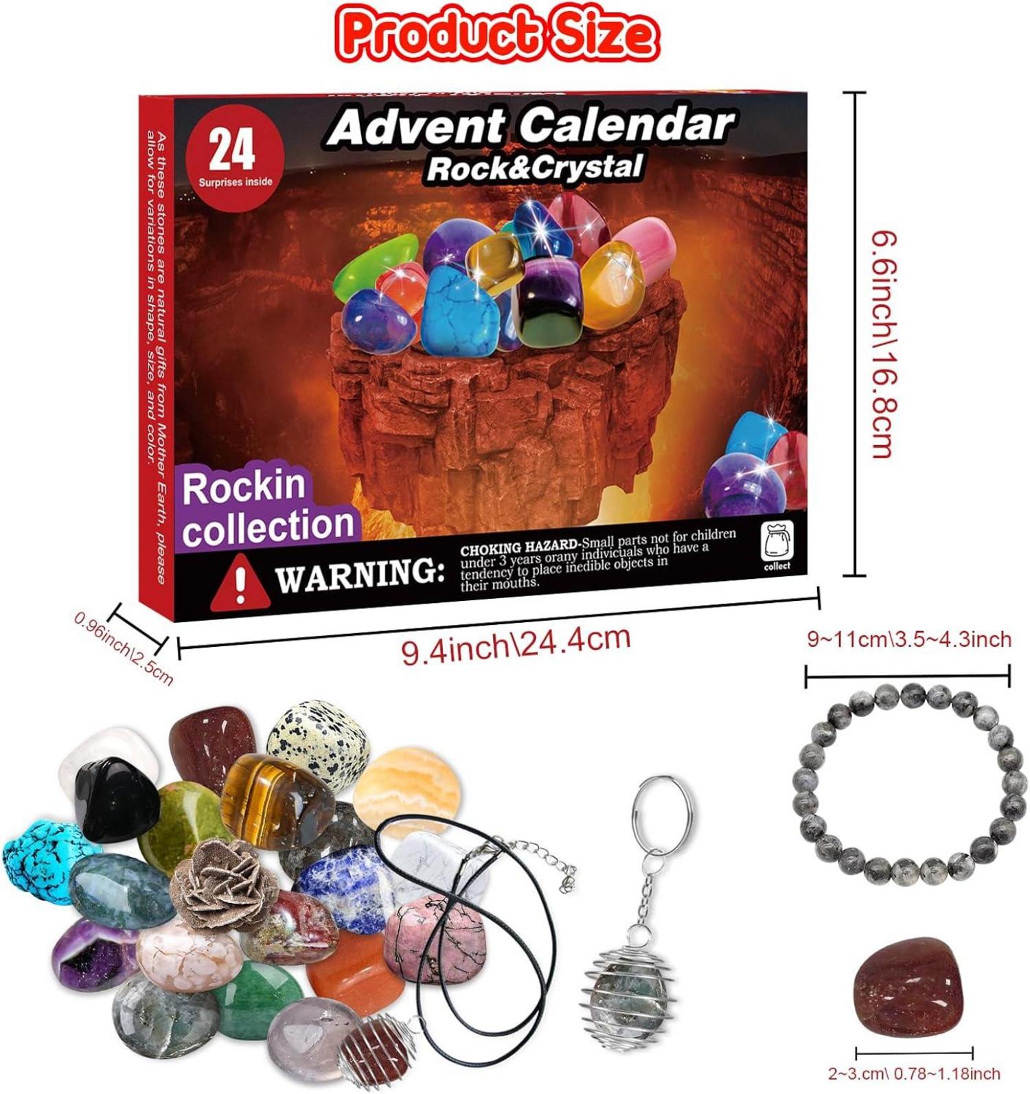 Adventskalender 2024 Kinder Kristalle Edelsteine Geologie Weihnachtsgeschenk