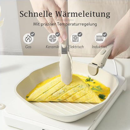 CAROTE Topfset Pfannenset abnehmbaren Griffen Induktion 6-tlg. Antihaft stapelbar