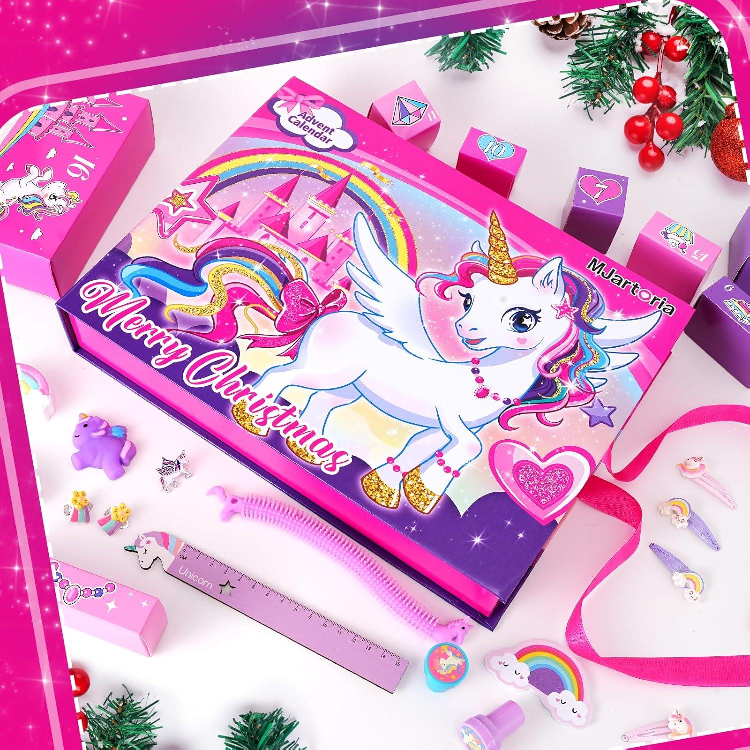 MJARTORIA Adventskalender 2024 24-Tage Weihnachts Countdown für Mädchen