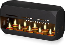 Teelichtofen für 10 Teelichthalter Metall Schwarz Design Wärme