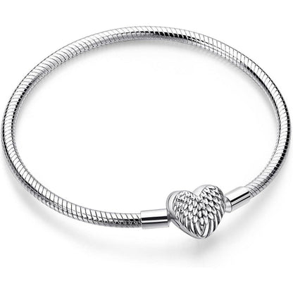 925 Sterling Silber Schlangen Gliederarmband mit Kugelverschluss, Damen Charm Armband