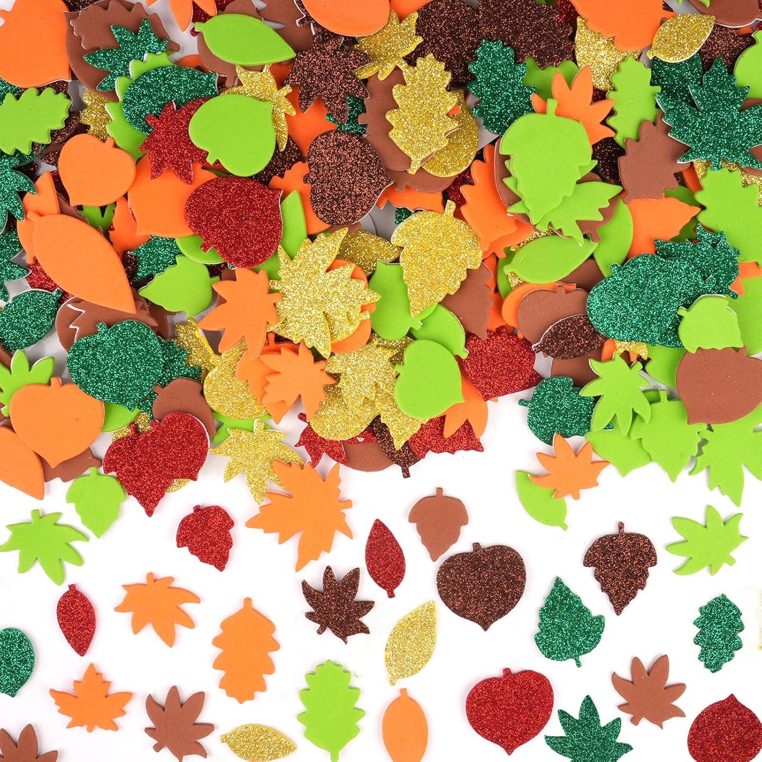 Herbst Bastelset Kinder 500 Stück Ahornblatt Moosgummi Sticker