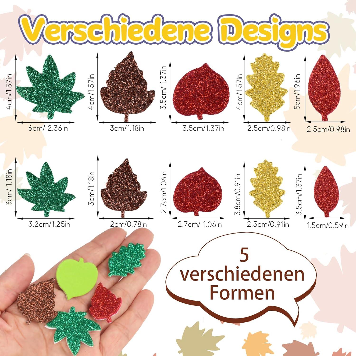 Herbst Bastelset Kinder 500 Stück Ahornblatt Aufkleber