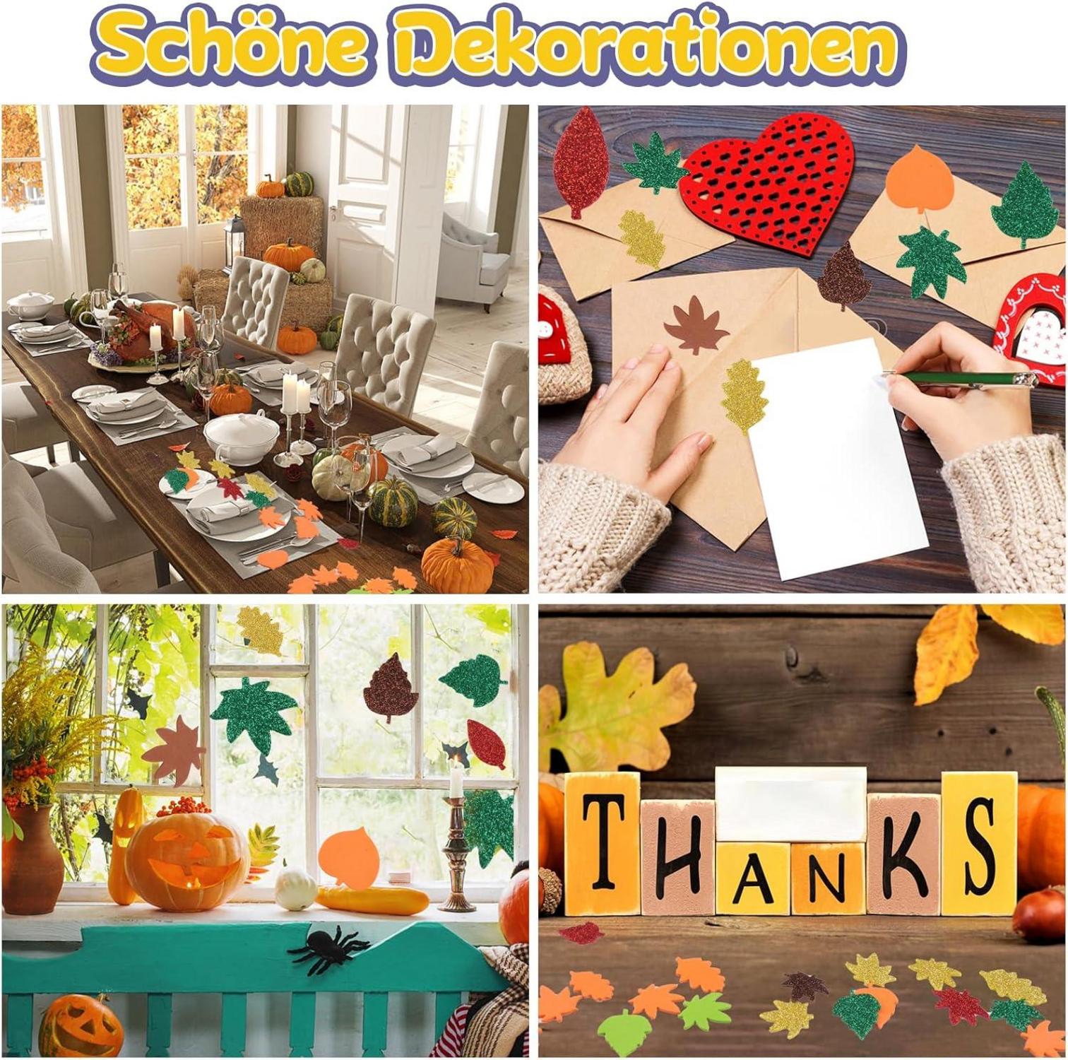 Herbst Bastelset Kinder Ahornblatt Aufkleber Sticker 500 Stk. DIY Deko