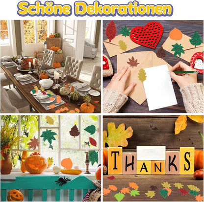 Herbst Bastelset Kinder Ahornblatt Aufkleber Sticker 500 Stk. DIY Deko