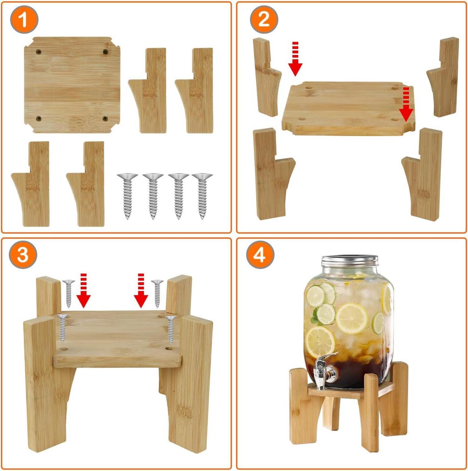 Getränkespender Bambusständer 3,5 Liter 7,7 Zoll