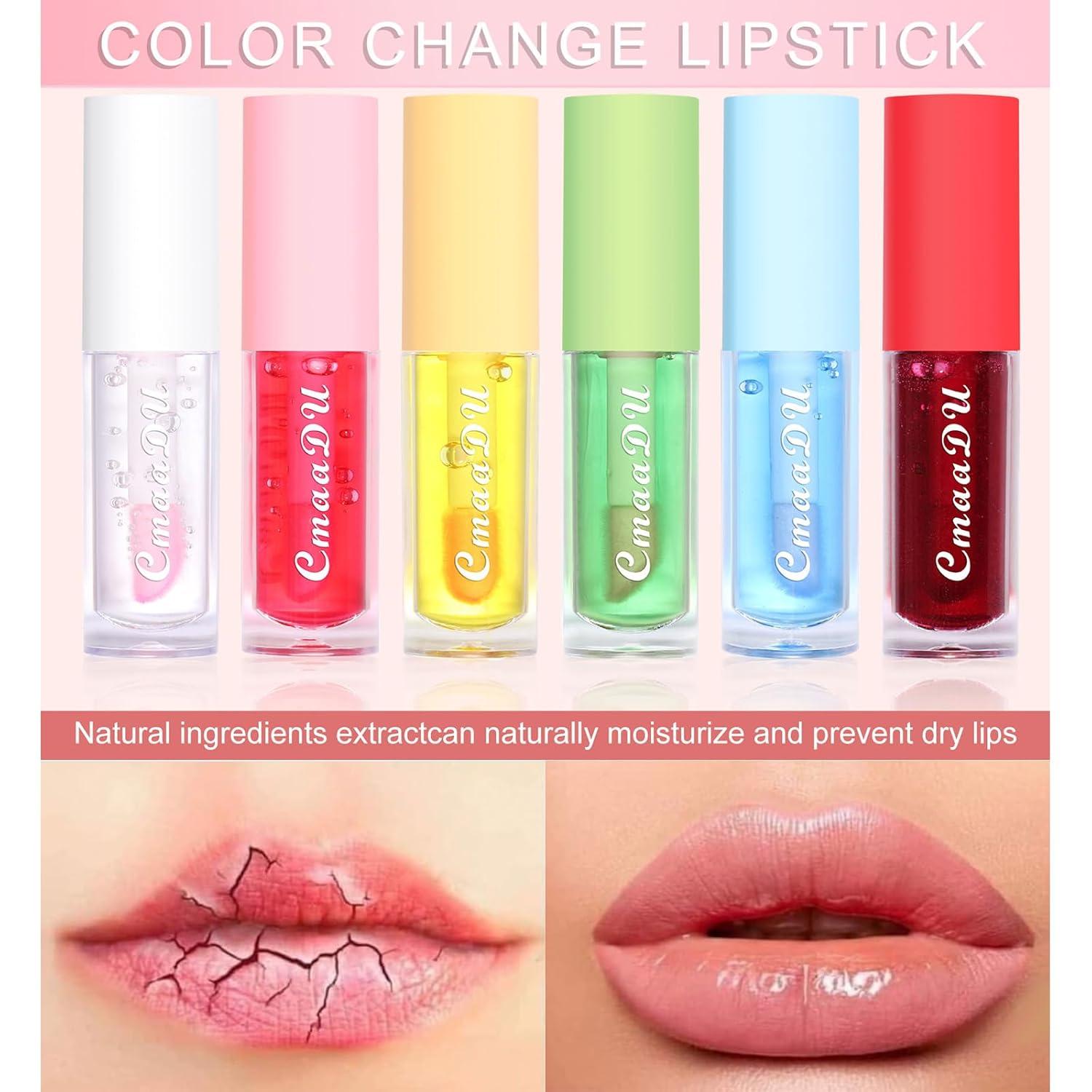 6 Farben Lip Gloss Set Fruity Moisturizing Glossy Lip Oil Makeup Geschenk