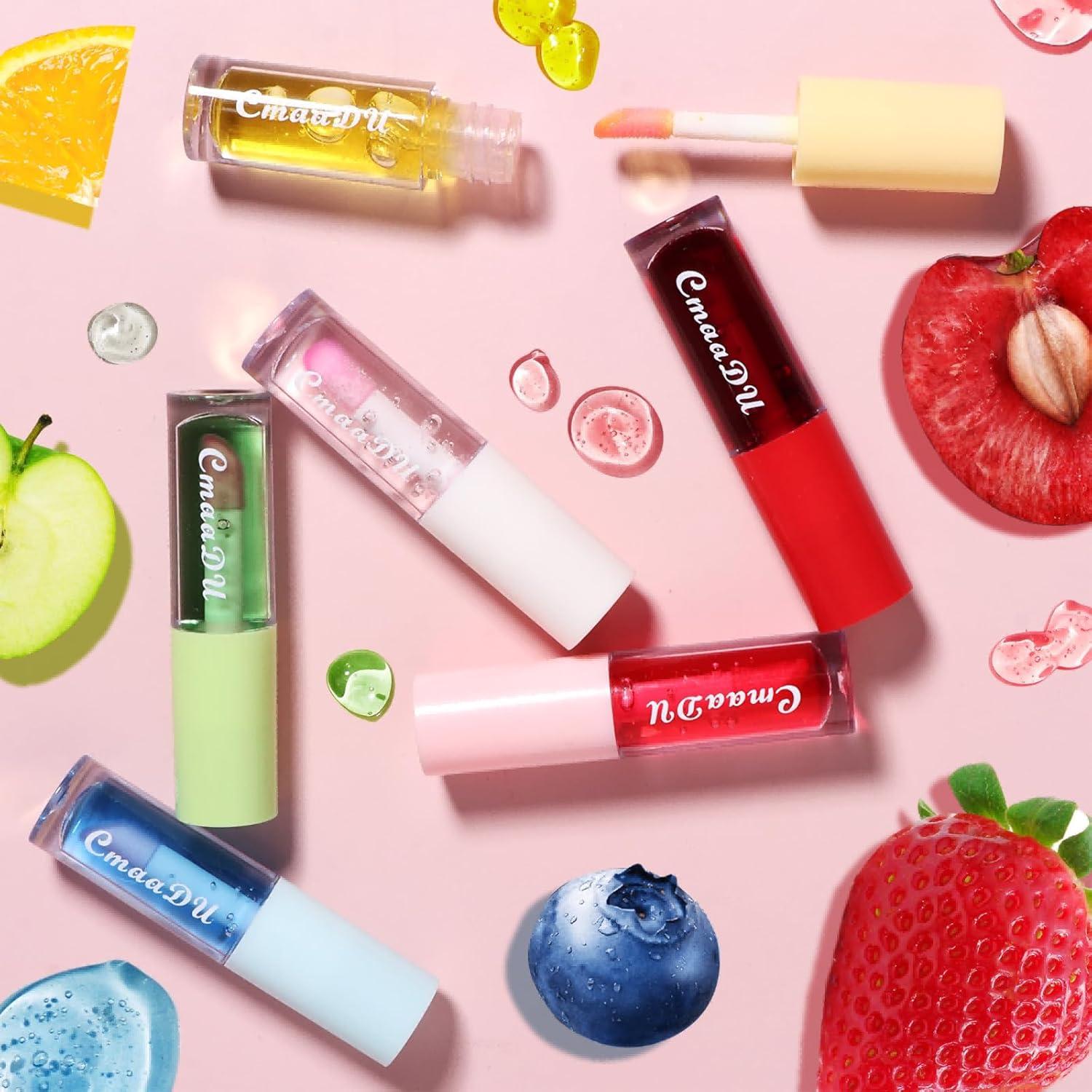 6er Set Fruity Glossy Lip Gloss Lippenpflege Feuchtigkeitsspendend