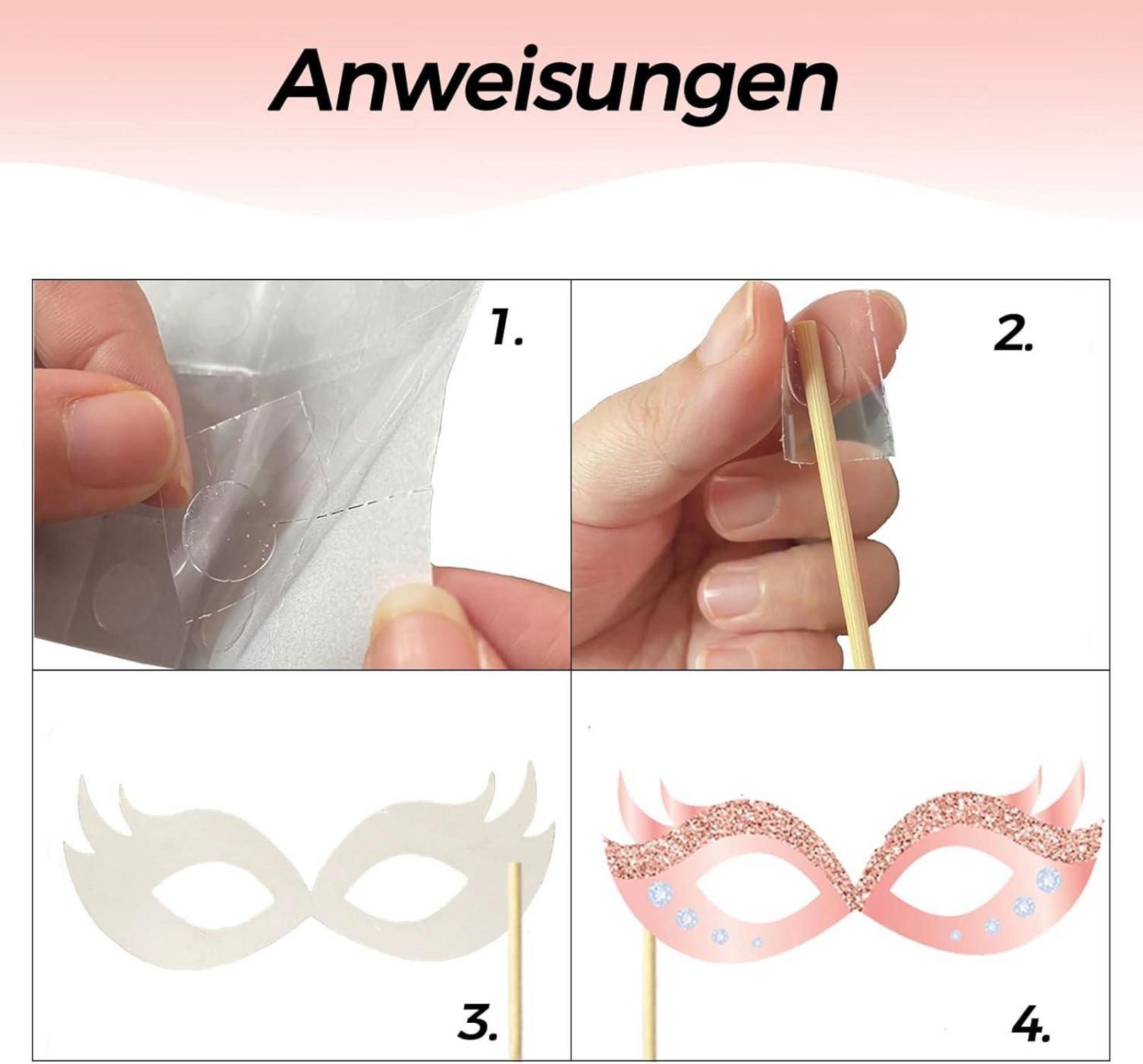 Fotobox Accessoires 33-tlg. Geburtstag Frauen Vintage Roségold Glitzer Karneval