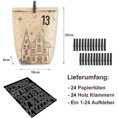 Adventskalender zum Befüllen 24 Weihnachtskalender Geschenk