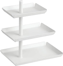 Etagere mit 3 Etagen in Weiß - Drehbare Obstschale für Party und